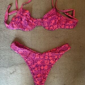 Kulani Kinis Pink Floral Bikini Set